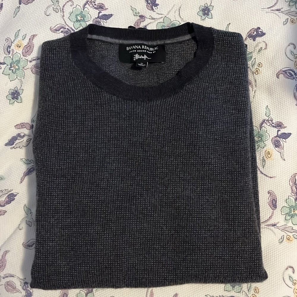 Banana republic men’s Italian merino wool crew neck sweater medium